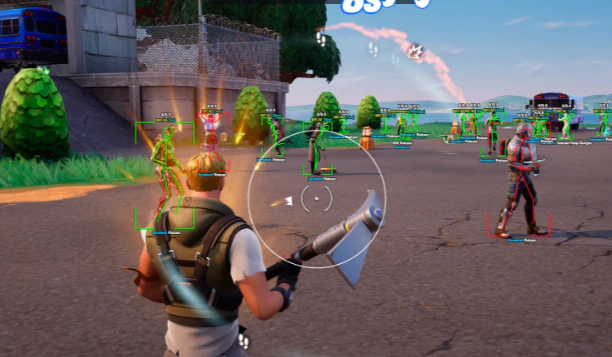 Fortnite aimbot for ranked play — Fortnite cheat gameplay screenshot