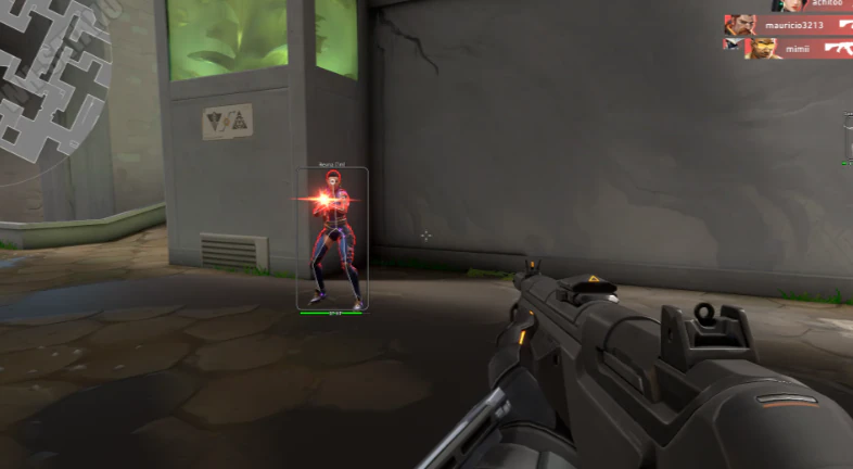 Fortnite thermal ESP wallhack with skeleton outlines, HP, and distance readouts